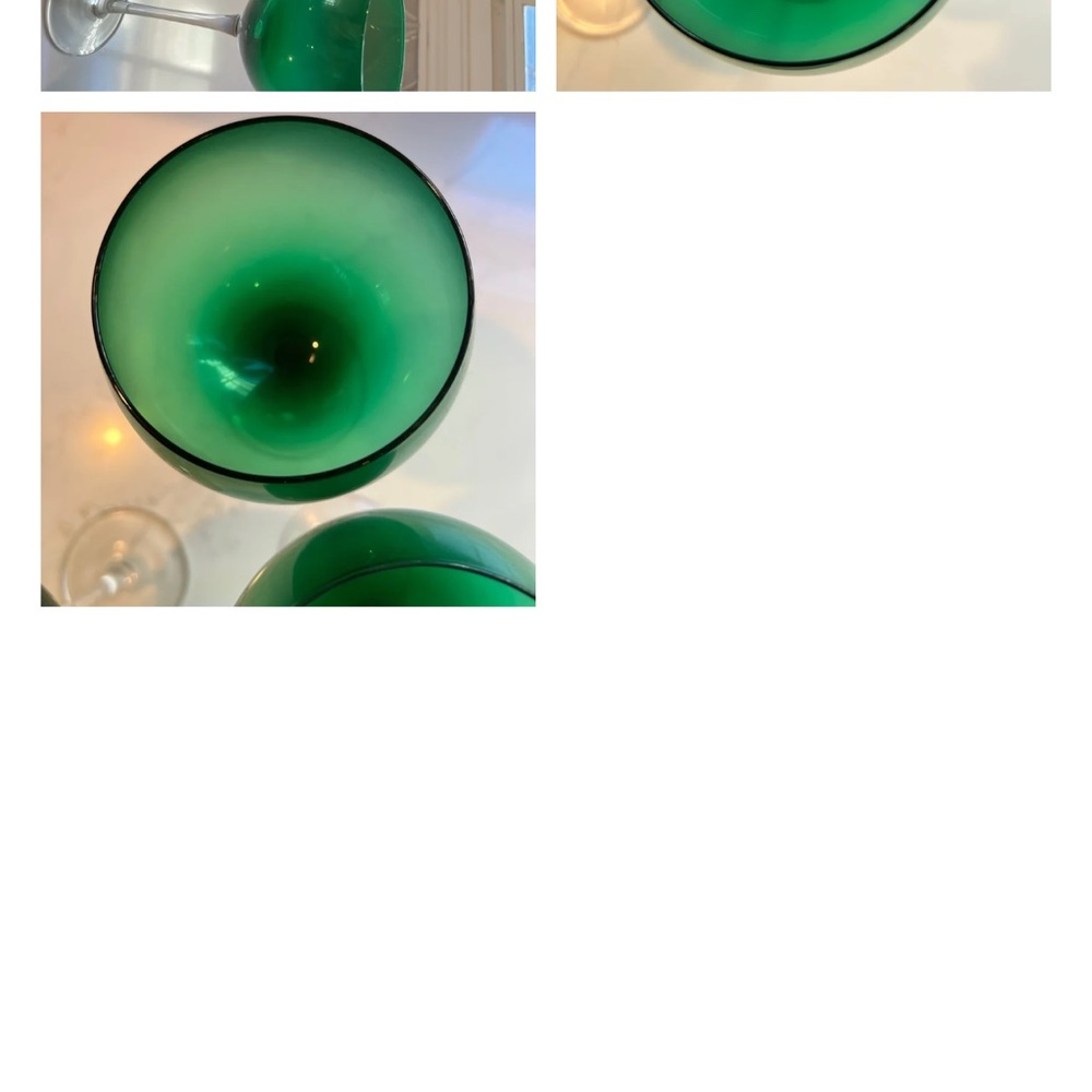 Lenox 3 green goblets
